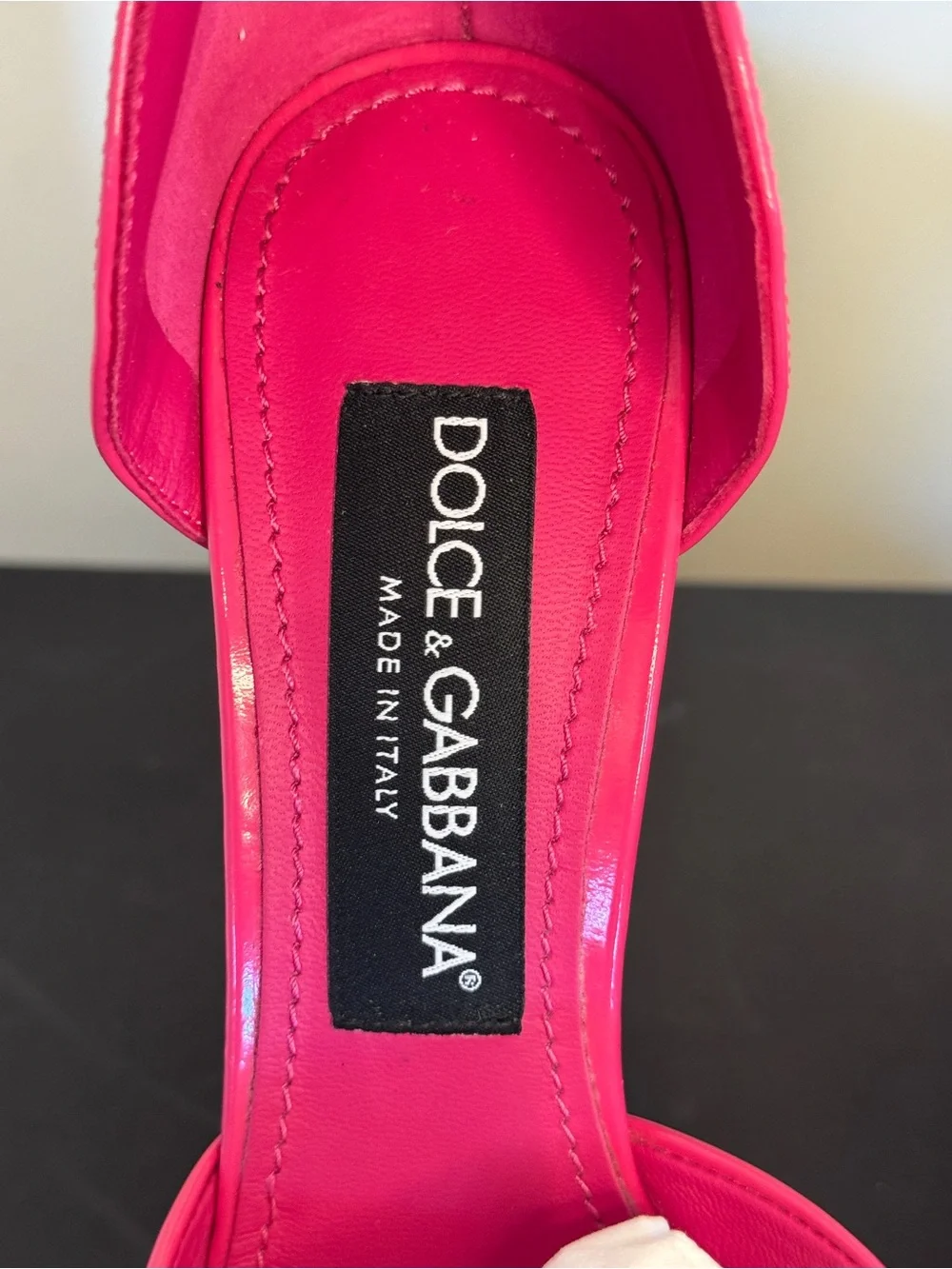 Dolce & Gabbana 145mm Pink Patent Leather Platform Pumps